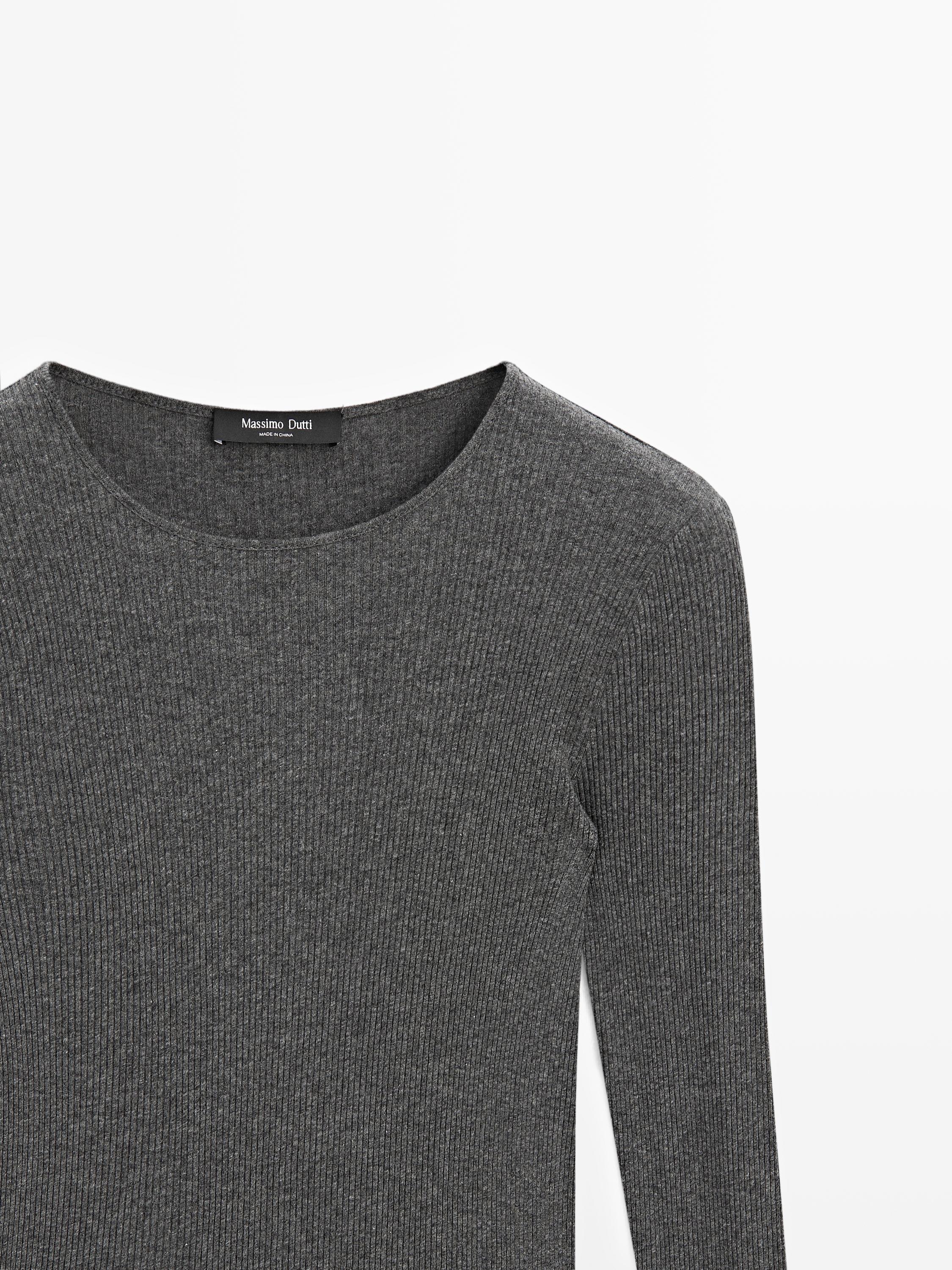 T-shirt manches longues côtelé